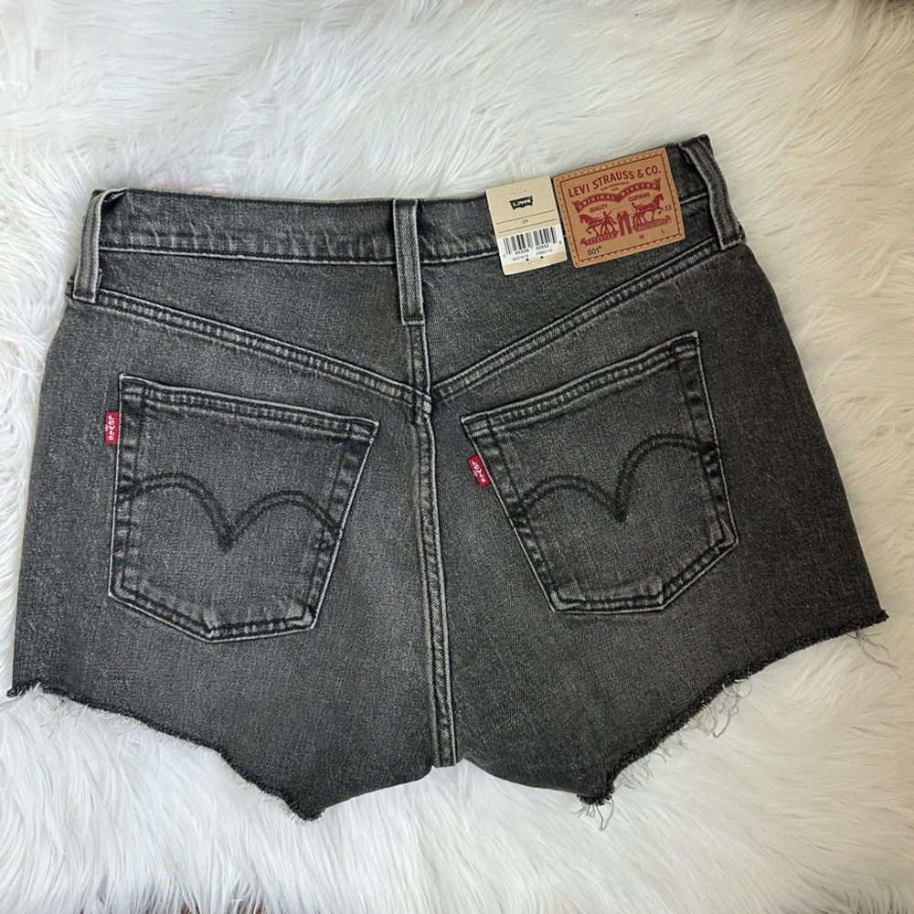 Levi's 501® Original Fit High Rise Denim Shorts Black Size 29 NEW NWT - Picture 6 of 8